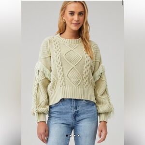 Line and Dot Jasper Fringe Sweater Size M